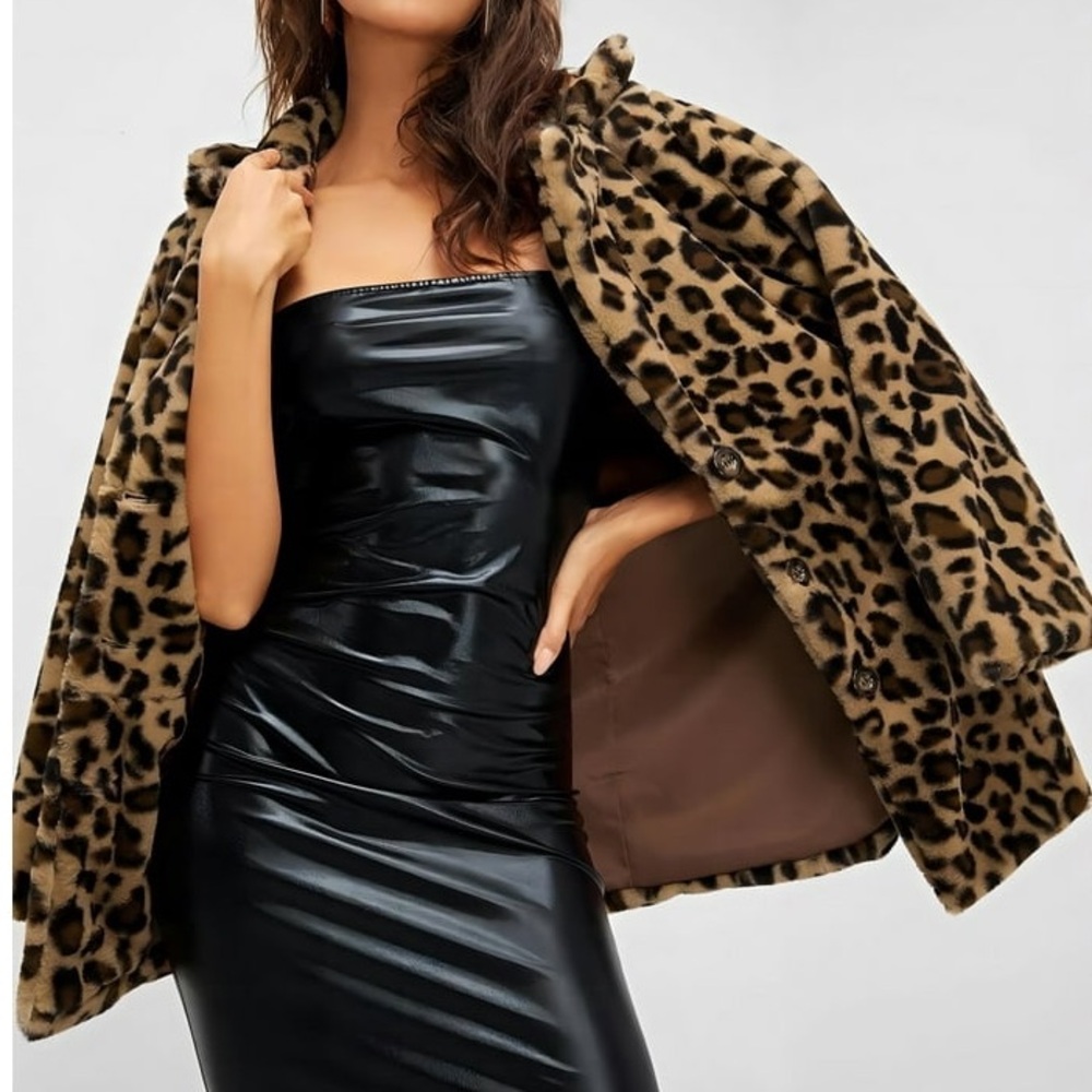 Leopard 🐆 Faux Fur Jacket - Animal Teddy coat style